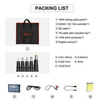 Kit Placa Solar Plegable 160W Monocristalino Portátil, Plegable, Imermeable, ideal para la energía solar al aire libre, embarcaciones, camping, caravanas o autocaravanas. para batería de 12V