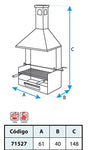 IMEX EL ZORRO 71527 - Cajón Barbacoa c/Chimenea y Parrilla INOX.61x40x148 cms.