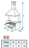 IMEX EL ZORRO 71527 - Cajón Barbacoa c/Chimenea y Parrilla INOX.61x40x148 cms.