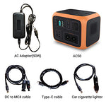 Estación de Energia PowerOak Bluetti AC50S 500Wh con Inversor de 300W y Salidas AC/DC/USB, Generador Electrico Solar Power Station con Batería de Litio para Camping y Autocaravana