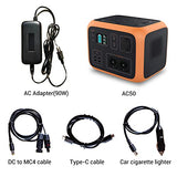 Estación de Energia PowerOak Bluetti AC50S 500Wh con Inversor de 300W y Salidas AC/DC/USB, Generador Electrico Solar Power Station con Batería de Litio para Camping y Autocaravana