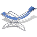 vidaXL Tumbonas Modelos Reclinables Pack 2 Unidades de Acero Azul 69x61x94 cm