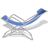 vidaXL Tumbonas Modelos Reclinables Pack 2 Unidades de Acero Azul 69x61x94 cm