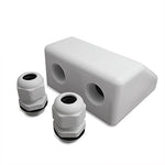Soporte para Placa Solar , 4 Esquinas y Doble Entrada de Cable, para caravanas, Barcos, Resistente a los Rayos UV, Color Blanco