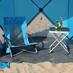 TIMBER RIDGE Silla Plegable de Playa Portátil Bajo Silla de Camping Aluminio Espalda Alta en Malla Ultraligero con Bolsa de Transporte Azul