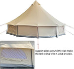 UNISTRENGH Impermeable 4 estaciones lona de algodón campana tienda Glamping yurte con estufa Jack agujero para 6-8 personas adultos camping caza senderismo, beige, L