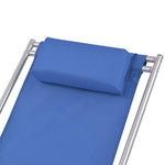 vidaXL Tumbonas Modelos Reclinables Pack 2 Unidades de Acero Azul 69x61x94 cm