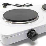 WilTec Cocina Doble Camping 2000W Placa eléctrica portátil 2 fogones Cocina Outdoor Provisional Vacaciones