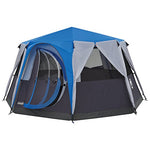 Coleman Kobuk Valley 3 + – Tienda Octagon 8 con 7 ventanas y puerta D patentada (junta de agua WS 2.000 mm), azul/gris