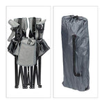 Relaxdays Silla Camping Doble, Plegable, Asiento Playa y Pesca, Compacta y Portátil, Posavasos, 80 x 139 x 46 cm, Gris