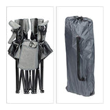 Relaxdays Silla Camping Doble, Plegable, Asiento Playa y Pesca, Compacta y Portátil, Posavasos, 80 x 139 x 46 cm, Gris