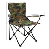 THE SECRET HOME - Silla de Camping Plegable - Asiento Portátil y Ultraligero para Exteriores - Ideal para Acampada, Camping, Pesca (Camuflaje - con Reposabrazos)