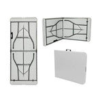 Orion91 Mesa Catering Plegable Portátil Rectangular 180 cm Mesa Multiusos: Camping, Eventos en Espacios Exteriores o Interiores | Mesa Resina y Patas Acero | 4-6 Personas y Carga de 150kg