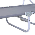 Outsunny Tumbona Reclinable y Plegable de Jardín con Respaldo Ajustable en 4 Posiciones Marco de Metal Textilene Transpirable 160x66x80 cm Gris