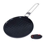 Boundless Voyage - Sartén antiadherente de titanio con mango plegable para acampar al aire libre, picnic, senderismo, barbacoa Ti15168B