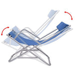 vidaXL Tumbonas Modelos Reclinables Pack 2 Unidades de Acero Azul 69x61x94 cm