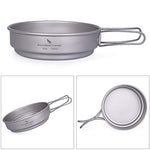 Boundless Voyage Camping Kit de Utensilios de Cocina Juego de ollas de Titanio con Mango Plegable Kit de Cocina para cocinar al Aire Libre Ollas Sartenes Sartén Picnic Utensilios de Cocina Ti1586B