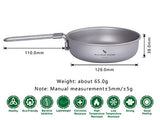 Boundless Voyage Sartén ultraligera de titanio con mango plegable para camping, sartén de titanio Ti15170B