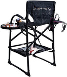 FGHDFH Silla De Director Ligera De Camping, Exterior Sillas De Maquillaje Plegables De Aluminio con Mesa Lateral Y Bolsillos Laterales, Directors Chair con Bolsa De Transporte Soporta 660 Lbs