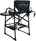FGHDFH Silla De Director Ligera De Camping, Exterior Sillas De Maquillaje Plegables De Aluminio con Mesa Lateral Y Bolsillos Laterales, Directors Chair con Bolsa De Transporte Soporta 660 Lbs