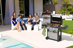 CAMPINGAZ 3 Series Classic Grill Barbacoa de Gas de 3 quemadores, 9,6 kW de Potencia, Sistema InstaClean EasyClean, Parrilla y Placa de Acero, 2 mesas Laterales, L