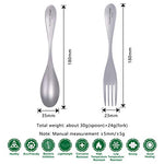 Boundless Voyage Tenedor de titanio cuchara 2 unids para acampar viaje casa con bolsa de transporte al aire libre cubiertos utensilios de cocina Ti1070T