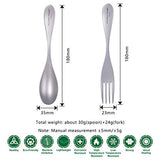 Boundless Voyage Tenedor de titanio cuchara 2 unids para acampar viaje casa con bolsa de transporte al aire libre cubiertos utensilios de cocina Ti1070T