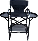 FGHDFH Silla De Director Ligera De Camping, Exterior Sillas De Maquillaje Plegables De Aluminio con Mesa Lateral Y Bolsillos Laterales, Directors Chair con Bolsa De Transporte Soporta 660 Lbs