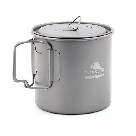 TOAKS Vaso de titanio y olla de titanio para camping al aire libre (vaso de 650 ml)