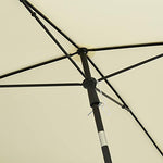 Outsunny Sombrilla Rectangular Grande Parasol con Ángulo Ajustable para Patio Terraza o Jardín 198x130x240cm En Color Beige