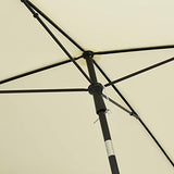 Outsunny Sombrilla Rectangular Grande Parasol con Ángulo Ajustable para Patio Terraza o Jardín 198x130x240cm En Color Beige