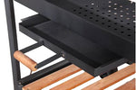 Tarrington House Carro de carbón XL para barbacoa Bratislava Deluxe, Barbacoa de carbón, madera de pino con certificación FSC, con ruedas, altura regulable, negro