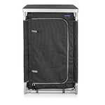 CAMPART Travel CU-0719 Armario de Camping Nice, Tres Compartimentos, Estructura de Aluminio, 97 cm de Altura, Unisex, Gris