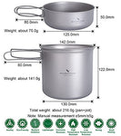 Set de Titanio Pot Pan Cook Set con mango plegable Camping al aire libre Picnic Senderismo