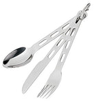 OZtrail Set de Cubiertos de Acero Inoxidable con Clip para Mantener los Cubiertos Juntos OCP-SSCS-E Stainless Steel Chow Set - Cubiertos para Scouts, Cubiertos para Picnic, Cubiertos para Camping