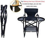 FGHDFH Silla De Director Ligera De Camping, Exterior Sillas De Maquillaje Plegables De Aluminio con Mesa Lateral Y Bolsillos Laterales, Directors Chair con Bolsa De Transporte Soporta 660 Lbs