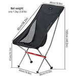 Naturehike Ligero Compacto Portátil Plegable Al Aire Libre Pesca Silla de Picnic Plegable Silla de Playa Silla de Camping Plegable Asiento NH18Y060-Z (Black)