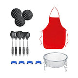Set de Cocina Titanio de 25 Piezas | 4 Tapas de Vidrio Templado | Aluminio + Titanio y fondo de piedra antiadherente | Base Multisuperficie incluida HORNO