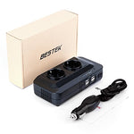 BESTEK Inversor de Corriente 200W, Transformador 12V a 220V con 4 Salidas USB, 2 AC Tomas Y Encendedor, Convertidor Onda sinusoidal con Protección para Barco, Caravana,Coche
