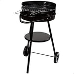 Barbacoa carbón portátil Aktive Ø42x74 cm Redonda | 3 alturas regulables | 2 ruedas para facilitar el transporte | Montaje rápido y fácil | Parrilla con dos mangos extraíbles