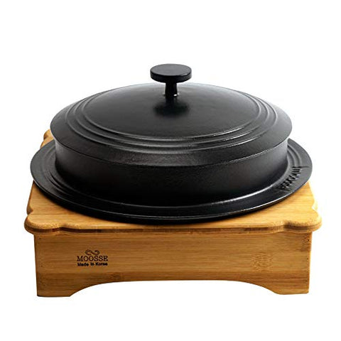MOOSSE Gamasot - Olla de hierro fundido esmaltado con tapa (22 cm)