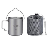 Taza de Titanio de750ml para Senderismo, Trekking