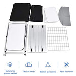 COSTWAY Mesa de Camping Plegable con Organizado Cocina de Camping Armario de Tela y Marco de Aluminio para Fiesta Picnic Exterior