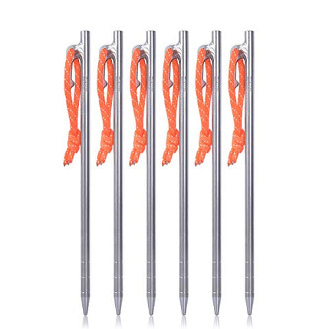 Boundless Voyage Paquete de 6 Clavijas para Carpas de aleación de Titanio de Alta Resistencia