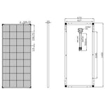Placa Solar de 200W 12V tecnología de celda PERC solar monocristalino de módulo solar con marco negro