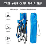 TIMBER RIDGE Silla Plegable de Playa Portátil Bajo Silla de Camping Aluminio Espalda Alta en Malla Ultraligero con Bolsa de Transporte Azul