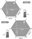 HIKEMAN Lona Multiusos Impermeable para Acampar al Aire Libre,Tienda de campaña y toldo,Hexágono Alfombra de campaña,años para Camping,Senderismo,Picnic (M)