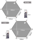 HIKEMAN Lona Multiusos Impermeable para Acampar al Aire Libre,Tienda de campaña y toldo,Hexágono Alfombra de campaña,años para Camping,Senderismo,Picnic (M)