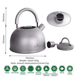 Boundless Voyage Tetera ultraligera de gran capacidad con zumbador de advertencia de 2 l de titanio para agua hirviendo, café, té Ti1584A