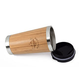 OUTDOOR FREAKZ Taza de Viaje hecha de Acero Inoxidable y bambú